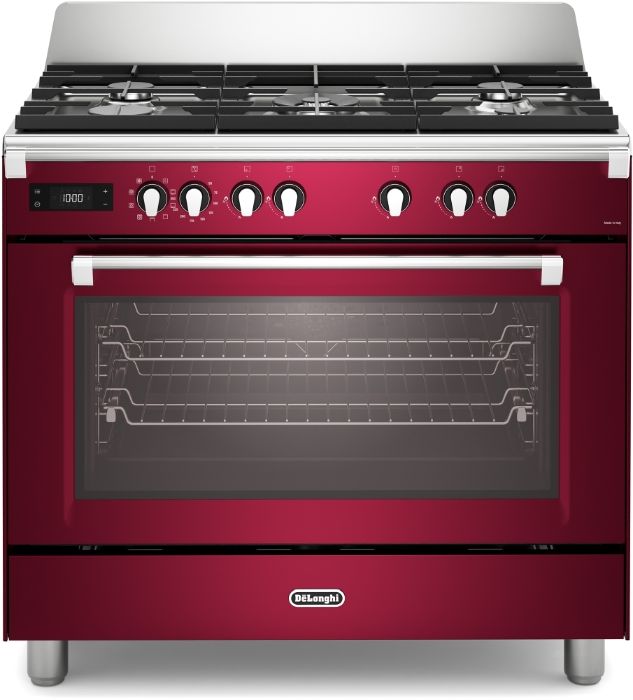 DeLonghi BS 965 MXR 90cm Gas Range Cooker Red 5 Burner BS 965 MXR