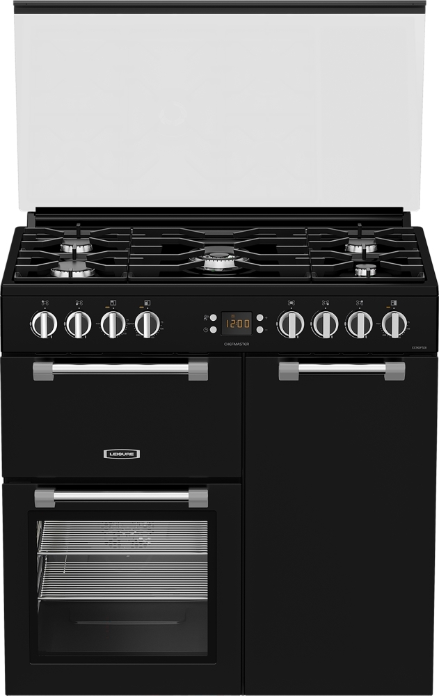 Leisure CC90F531K Chefmaster 90cm Dual Fuel Range Cooker, Black, A Rated