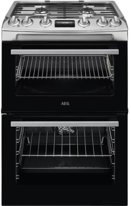 AEG CKX6540ACM Dual Fuel Cooker - Gas Hob - Double Oven - 60cm Width - Stainless Steel CKX6540ACM
