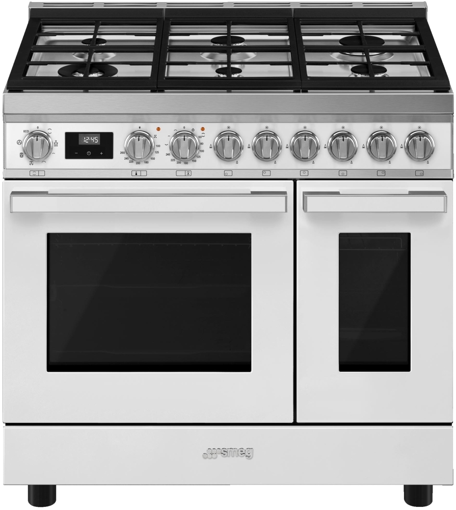Smeg CPF92GMWH Portofino White 90cm Dual Fuel Range Cooker, A Rated