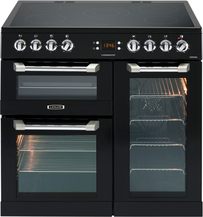 Leisure Cuisinemaster CS90C530K 90cm Ceramic Range Cooker, Black, A Rated