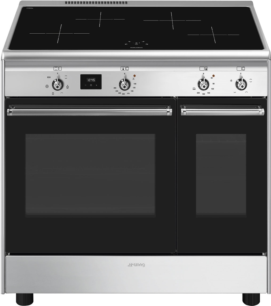 Smeg CX92IM 90cm Induction Range Cooker - 2 Ovens - 4 Zone Induction Hob - Stainless Steel CX92IM Concert