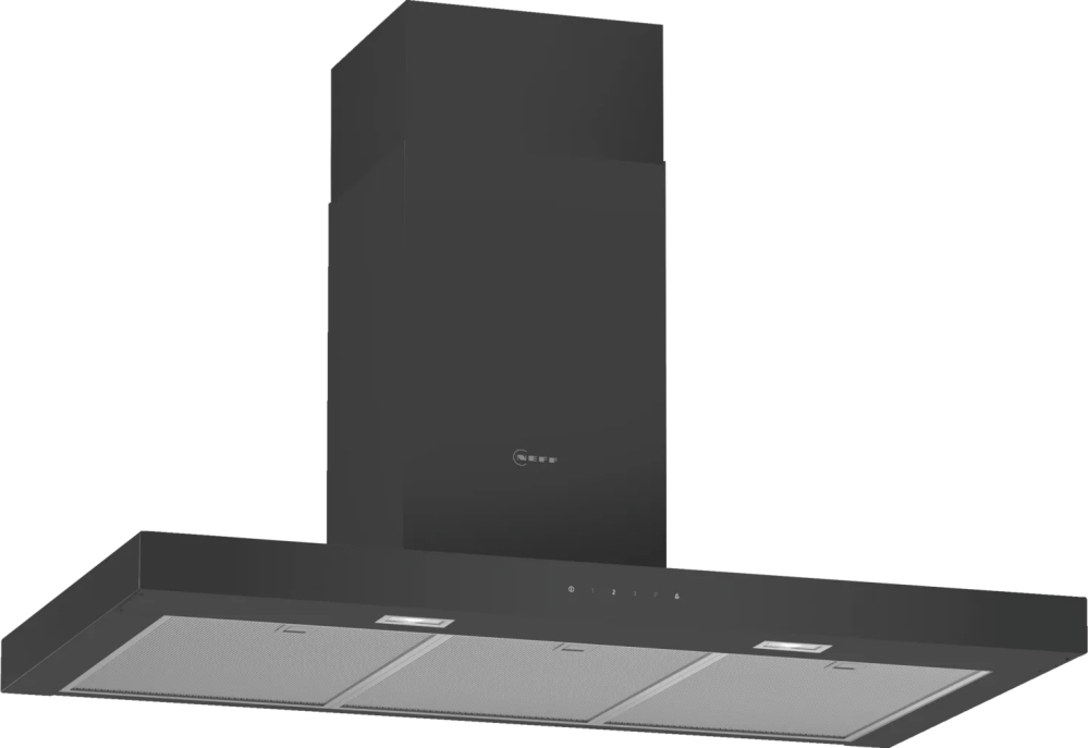 Neff D94BHM1S5B N50 90cm Chimney Cooker Hood - Black - Ducted/Recirculating - 372 m3/h Extraction Rate D94BHM1S5B N50