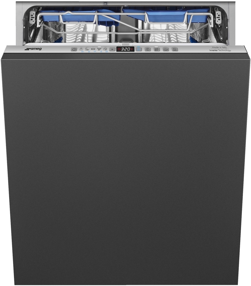 Smeg DI322BQLH Fully Integrated Dishwasher, 14 Place Settings, B Rated