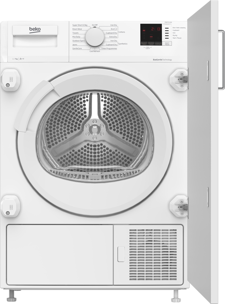 Beko 7kg Integrated Heat Pump Tumble Dryer - White - Sensor Drying DTIKP71131W