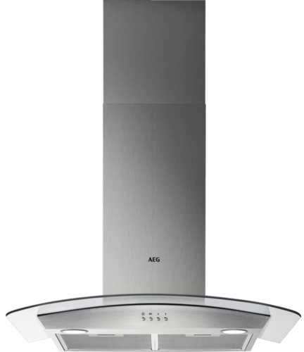 AEG DTX3840M 80cm Chimney Cooker Hood - Stainless Steel - 500 m3/h Extraction Rate - 3 Speed Settings - LED Lighting DTX3840M