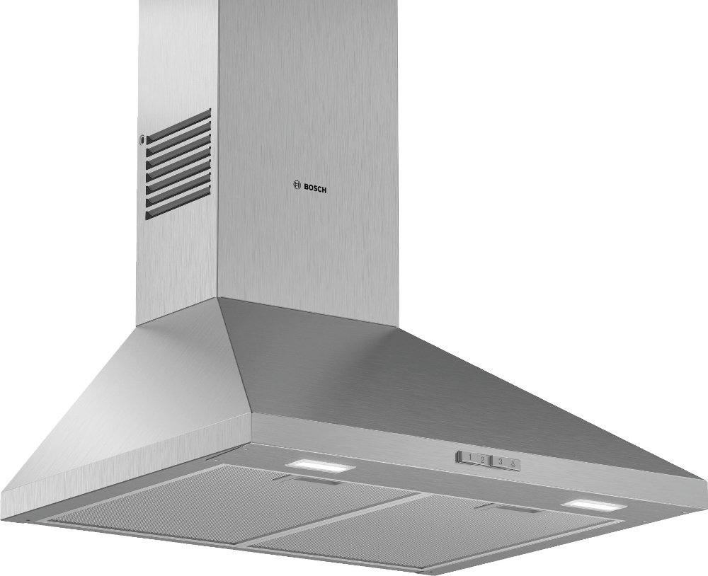 Bosch DWP64BC50B Series 2 60cm Chimney Cooker Hood, Brushed Steel, C Rated