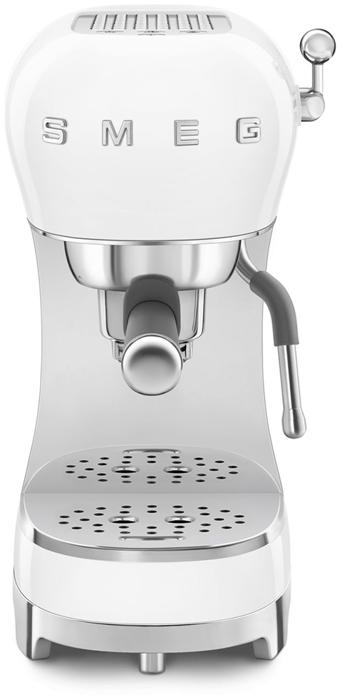 Smeg White Ecf02whuk Espresso Coffee Machine With Steam Wand