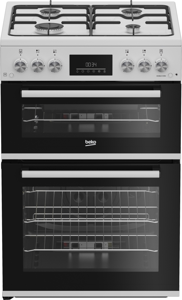 Beko EDG6231W Freestanding Gas Cooker with Separate Grill 72L Oven 4 Gas Zones White