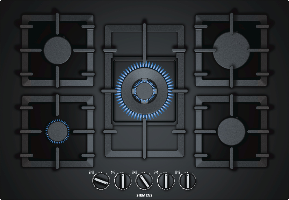 Buy Siemens iQ500 EP7A6QB90 5 Burner Gas Hob Black Marks Electrical