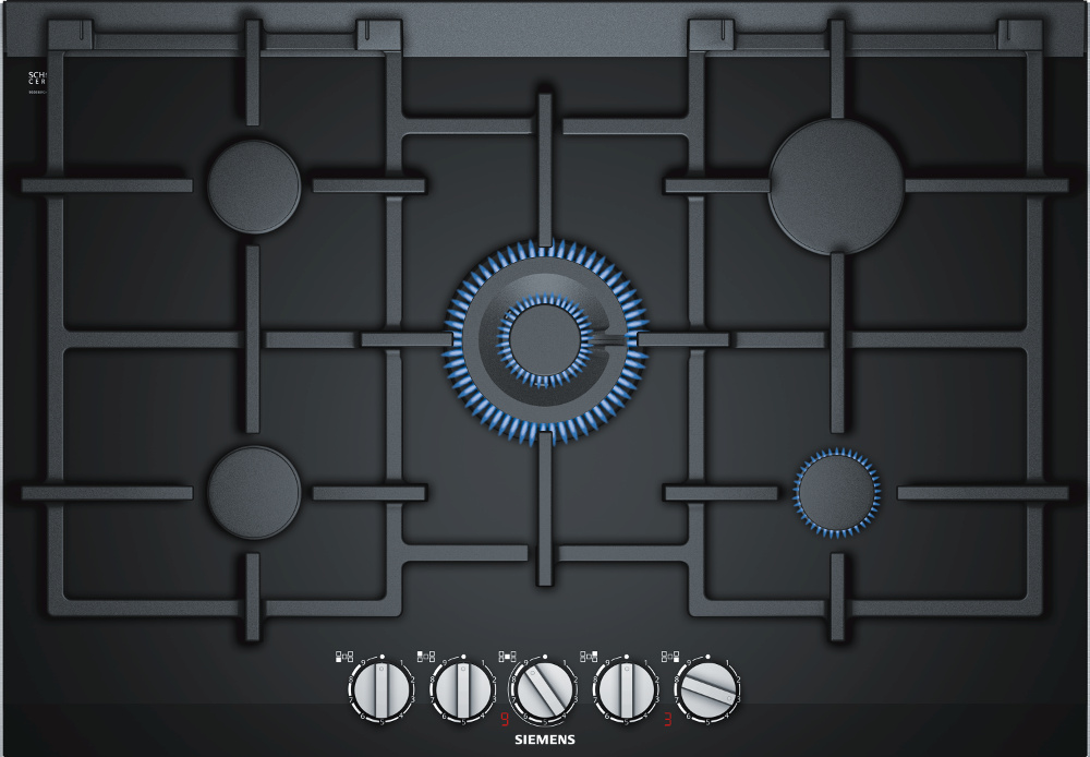 Buy Siemens iQ700 ER7A6RD70 5 Burner Gas Hob Black Marks Electrical