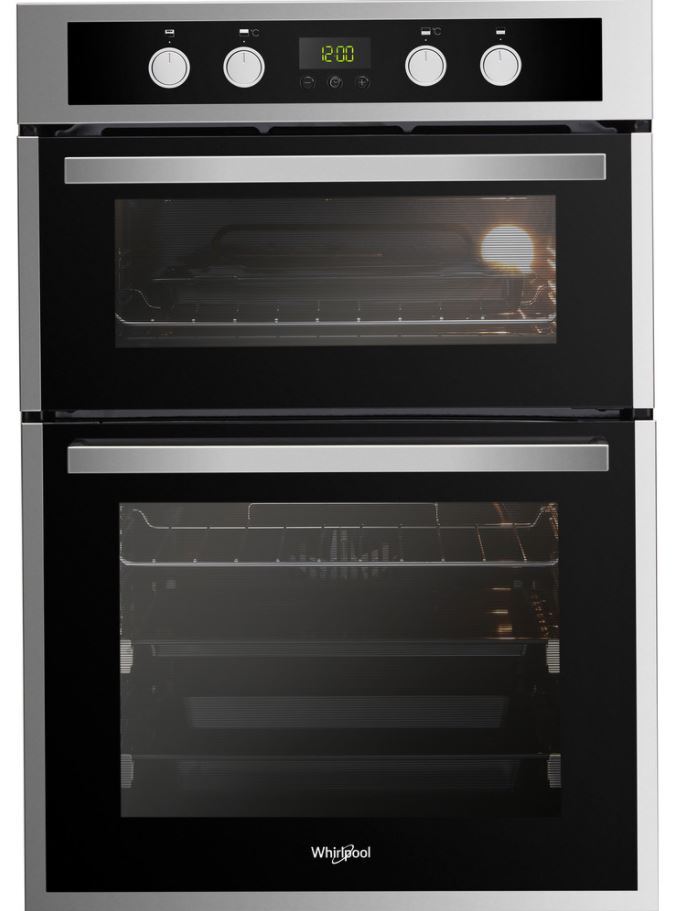 Whirlpool AKL 309 IX Built-In Electric Double Oven, Inox & Black