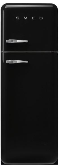 Smeg FAB30RBL5UK Retro Static Fridge Freezer, 80/20, Black