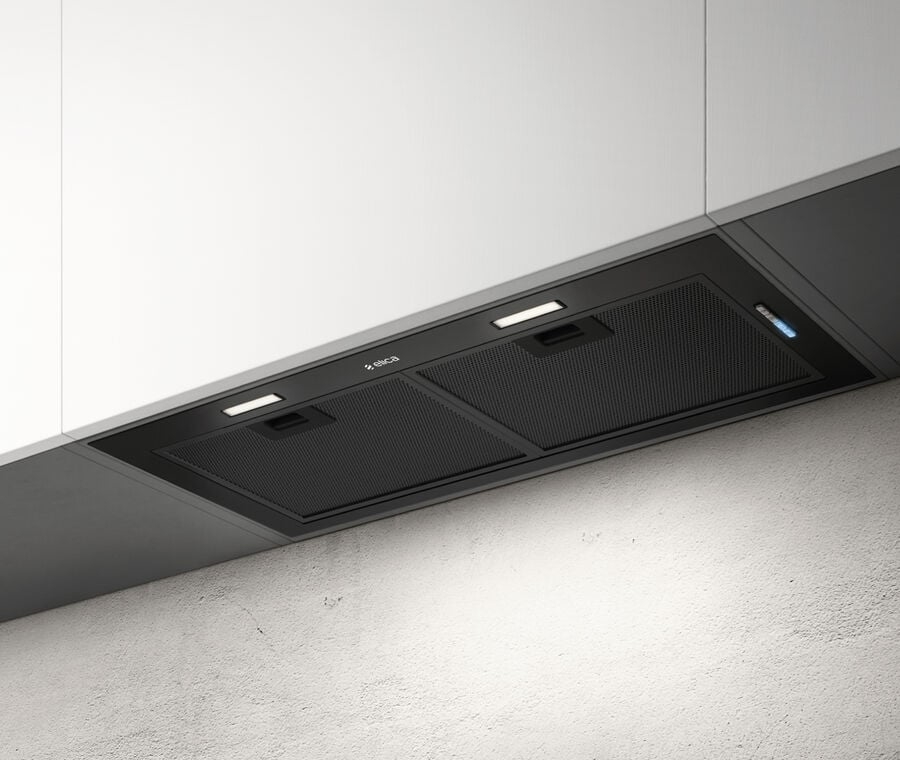 Elica FOLD BLK 80 Canopy Cooker Hood - 80cm Width - Black - 580 m³/h Extraction - Built-in FOLD BLK 80