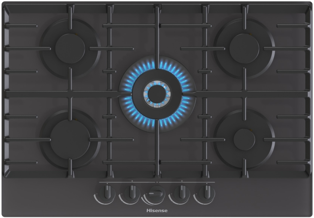 Hisense Gg773B Gas On Glass, 75Cm Gas Hob - Black - Image 5