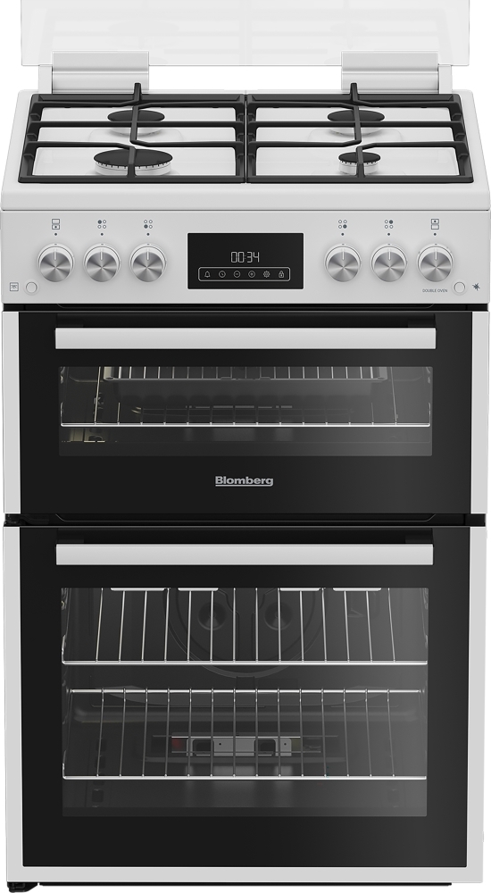 Blomberg Freestanding Gas Cooker with Double Oven 60cm White