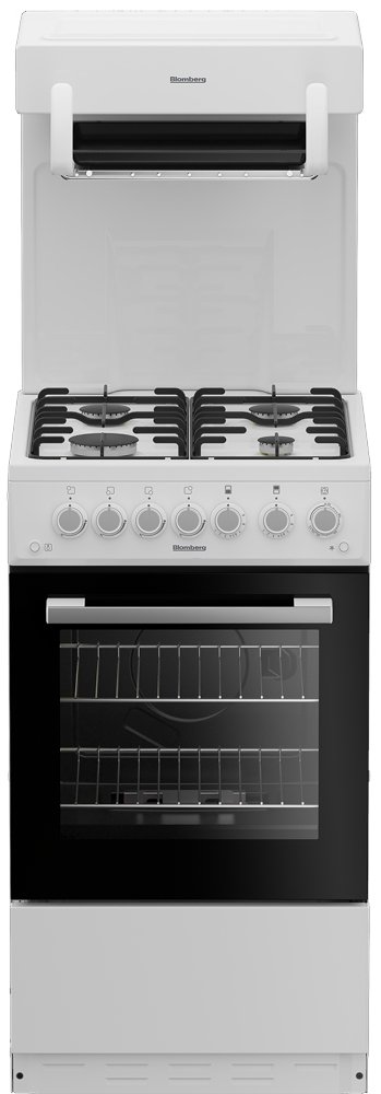 Blomberg GGS9151W Gas Cooker with High Level Grill, 50cm, White - GGS9151W