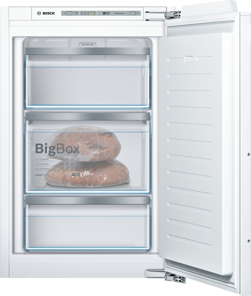 Bosch GIV21AFE0 Series 6 Low Frost Built-In Freezer, Fixed Hinge, E Rated, Integrated