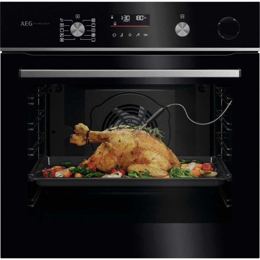AEG GR6PB52FSB Built-In Electric Single Oven with Pyrolytic Cleaning, Black, A++ Rated
