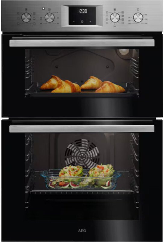 AEG GU5CP20M Built-In Electric Double Oven, Stainless Steel, A Rated