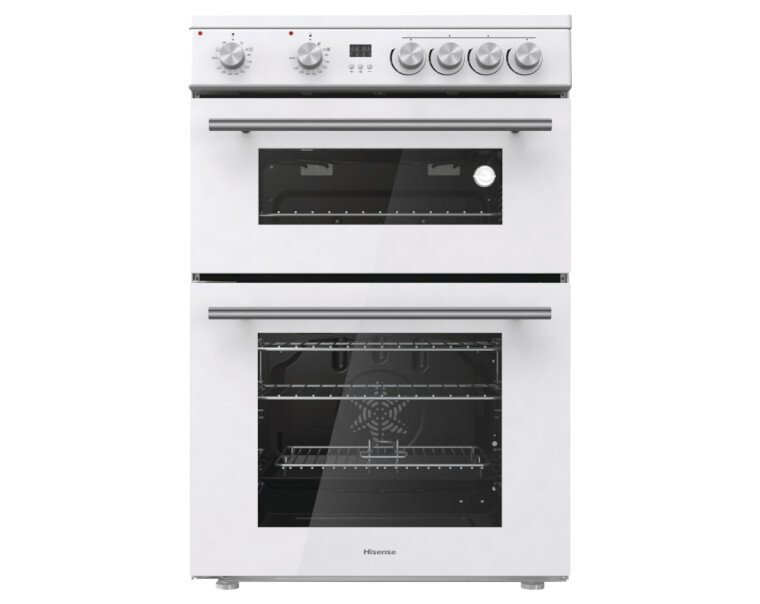 Hisense HDE3211BWUK Ceramic Electric Cooker with Double Oven, White, A Rated