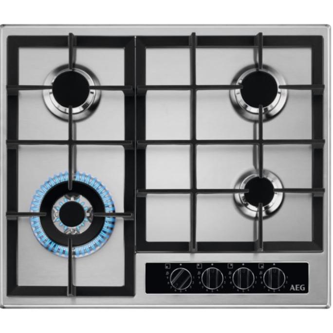 AEG HGB64420YM 4 Burner Gas Hob, Stainless Steel