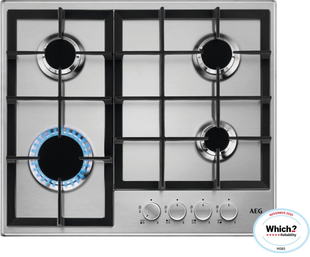 AEG 4 Burner Gas Hob - Stainless Steel - Image 5