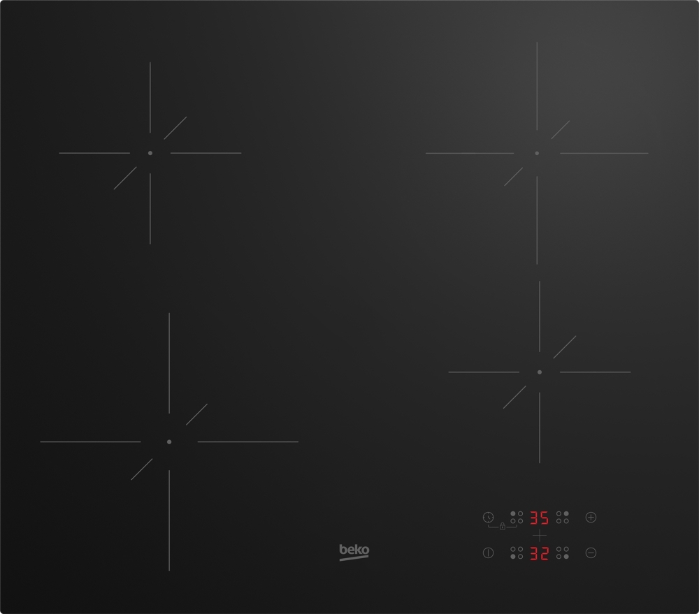 Beko HIIP64430QT Induction Hob with Plug and Play Technology, 590mm Width, Black