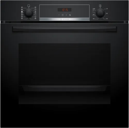 Bosch Series 4 Built-In Electric Single Oven - 71L Capacity - Hydrolytic & Pyrolytic Cleaning - A+ Energy - Black HQA574BB3B Series 4