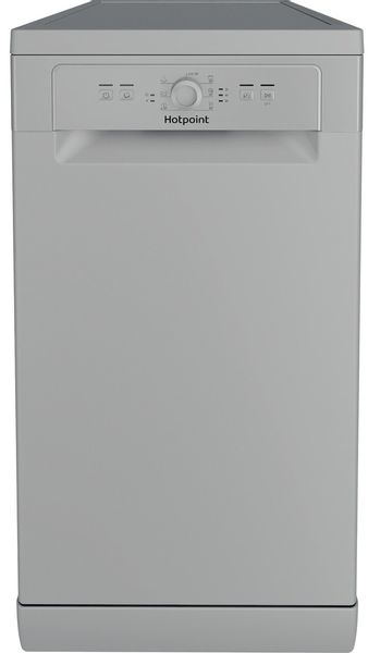 Hotpoint HSFE1B19SUKN Slimline Dishwasher, 10 Place Settings, Silver