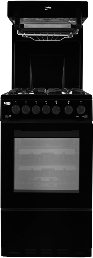 Beko Black Ka52nek Gas Cooker With High Level Grill