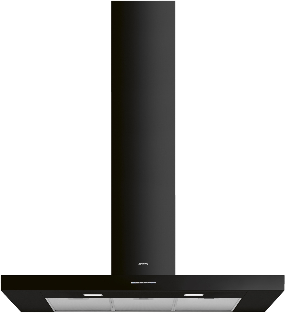 Smeg KBT110BL 110cm Chimney Cooker Hood - Black - Ducted/Recirculating KBT110BL