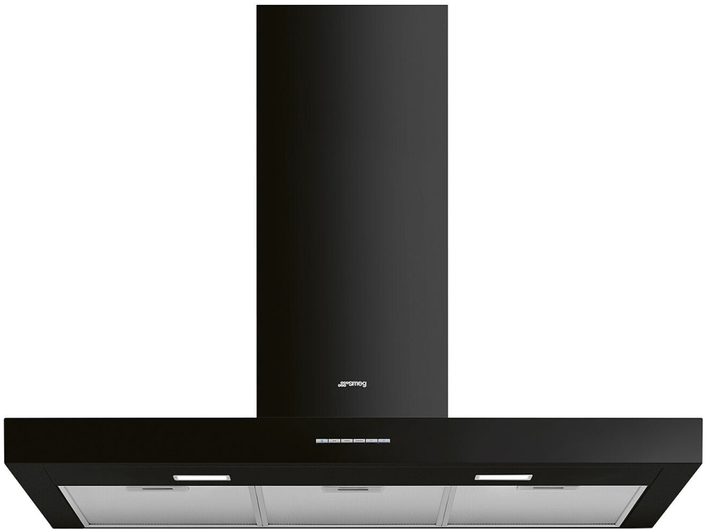 Smeg KBT900BL 90cm Chimney Cooker Hood - Black - Ducted/Recirculating KBT900BL