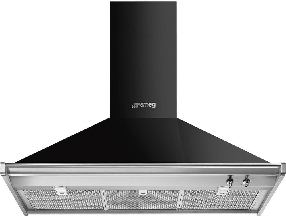 Smeg KD100HNE Opera Black 100cm Chimney Cooker Hood 639 m³/h Extraction Rate 3 Speeds LED Lights