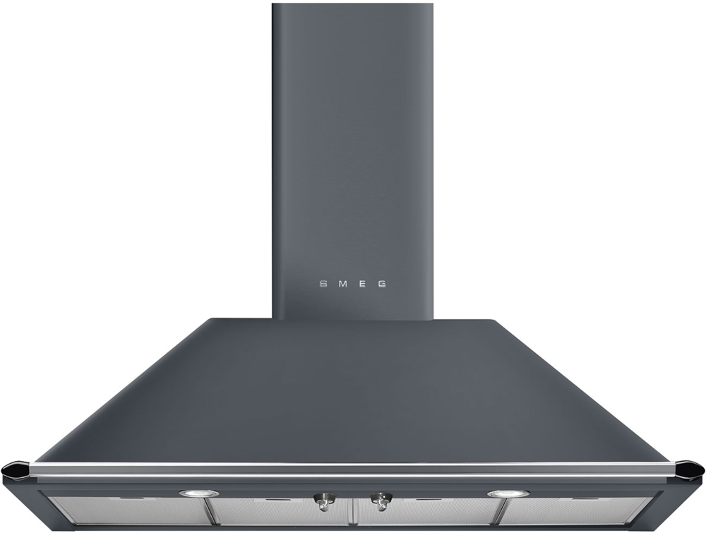 Smeg Victoria KT110GRE 110cm Chimney Cooker Hood - Grey - Ducted/Recirculating - 554 m3/h Extraction KT110GRE Victoria