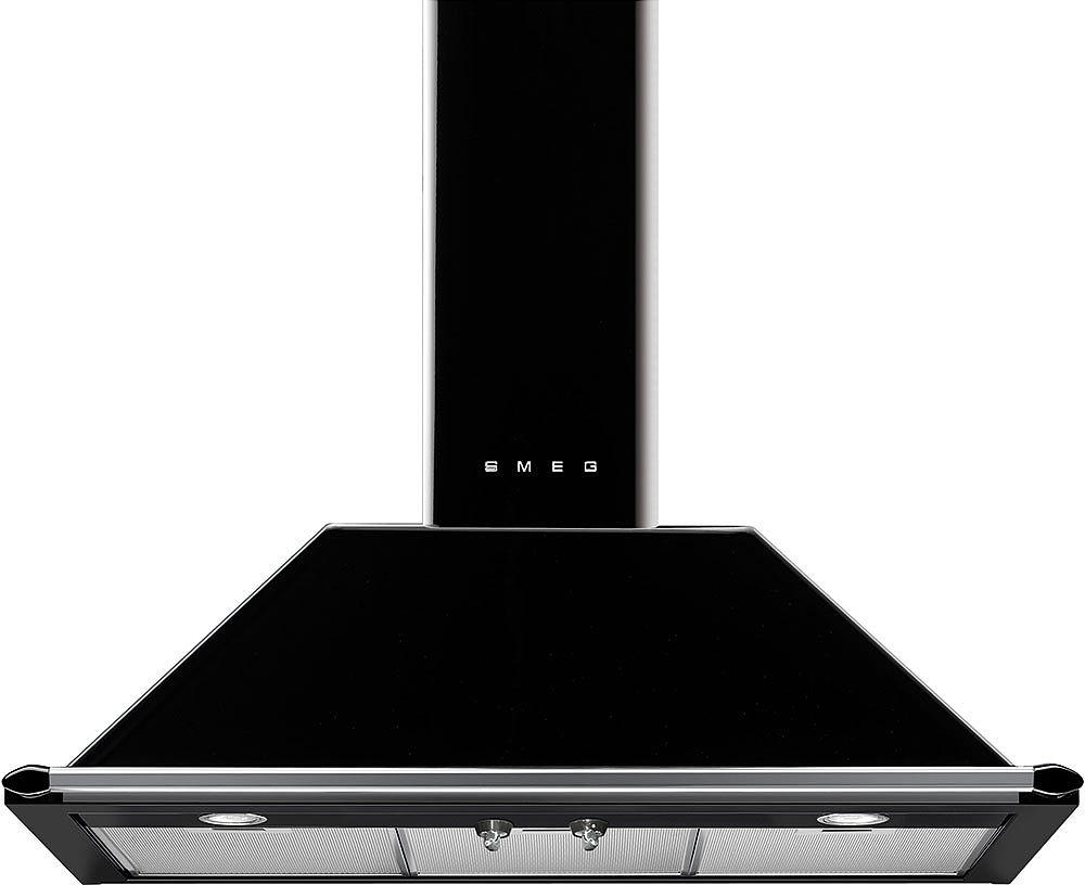 Smeg KT90BLE Victoria 90cm Chimney Cooker Hood, Black, A Rated