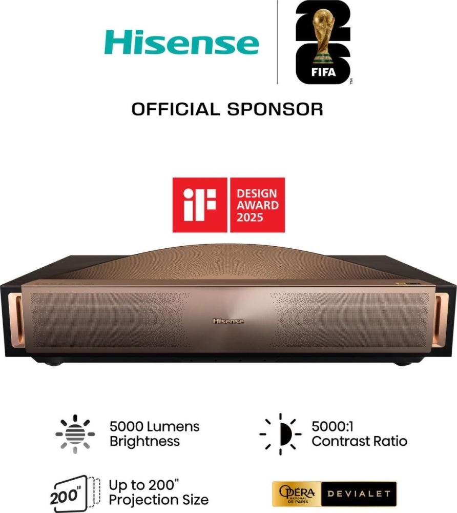 Hisense Ultra Short Throw L9QTUK 4K UHD HDR Tri Laser Projector - Image 6