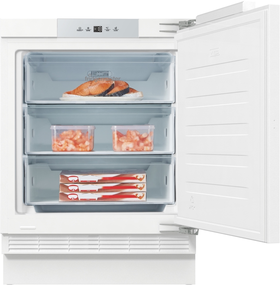 Fridgemaster MBUZ6097E Static Built-Under Freezer, Fixed Hinge, White