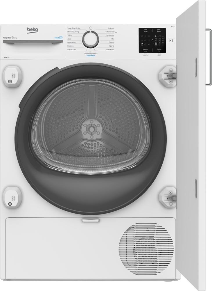 Beko Ntikp81131w Integrated 8Kg Heat Pump Tumble Dryer - White - A++ Rated - Image 4