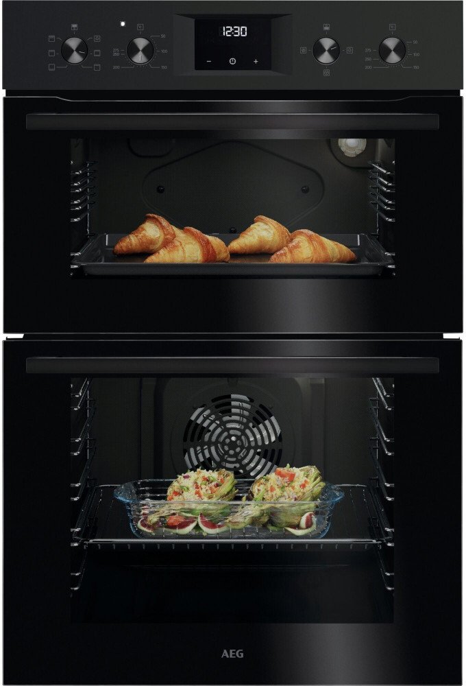 AEG OU5NP20B Built-In Electric Double Oven, Black, A Rated
