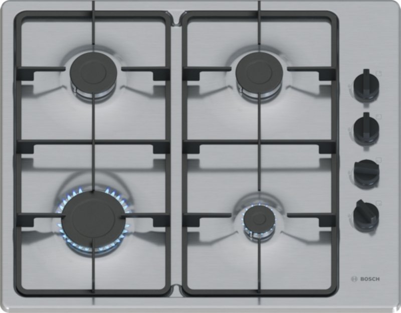 Bosch PBP6B5K60 Series 2 - 60cm 4 Burner Gas Hob - Stainless Steel PBP6B5K60 Series 2