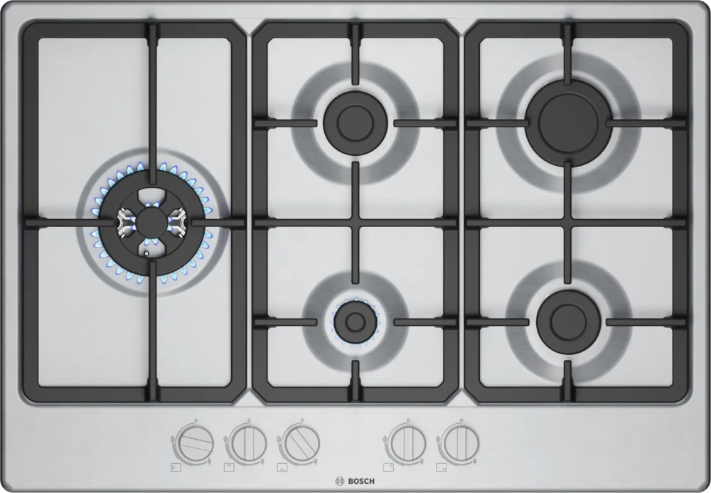 Bosch 75 cm 5 Burner Gas Hob Stainless Steel