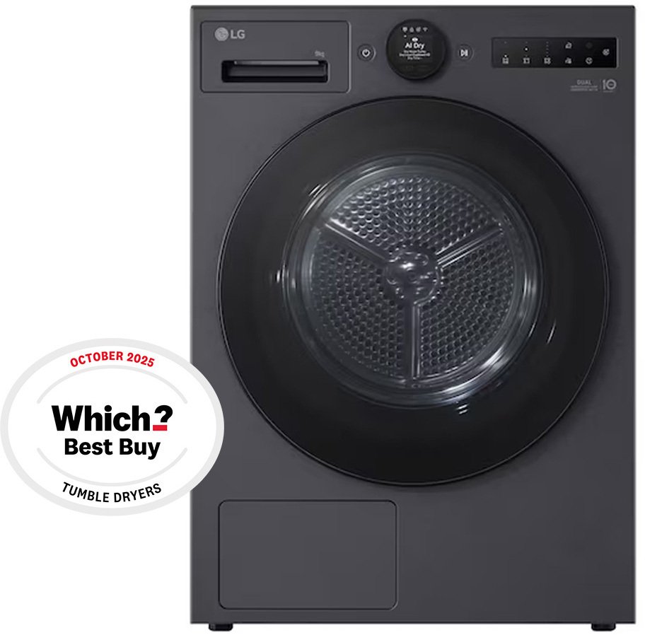 LG RHX7009TBB Heat Pump Tumble Dryer 9kg Black RHX7009TBB