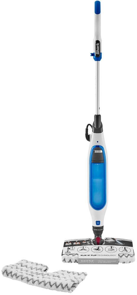 Shark S6001UK Klik n Flip Manual Steam Mop - White/Blue - 0.35 L Capacity - 6 m Cord Length - Image 2