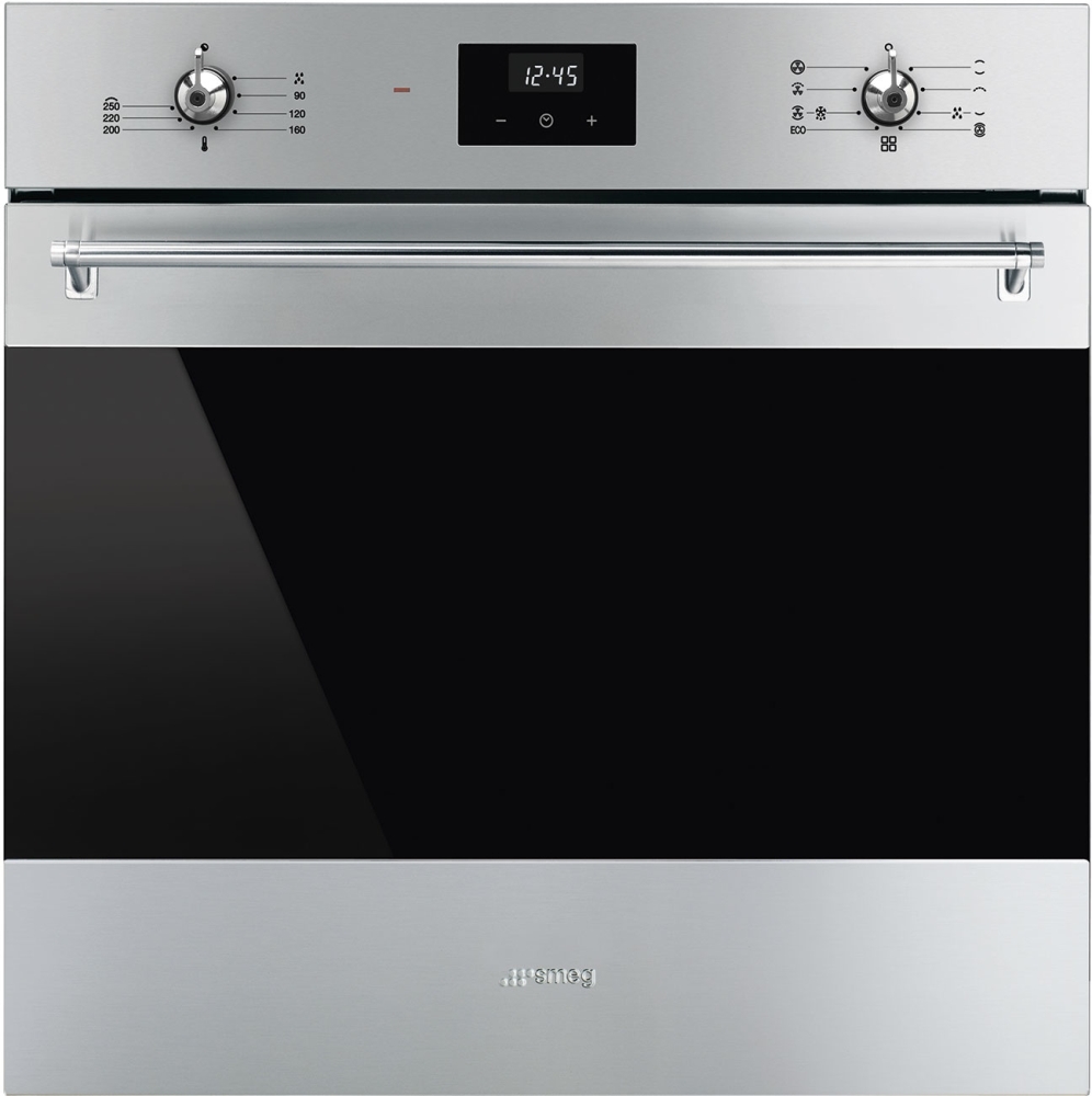 Smeg SF6300TVX Built-In Electric Single Oven - 70L Capacity - Fan Assist - Easy Clean Enamel - Stainless Steel SF6300TVX Classic