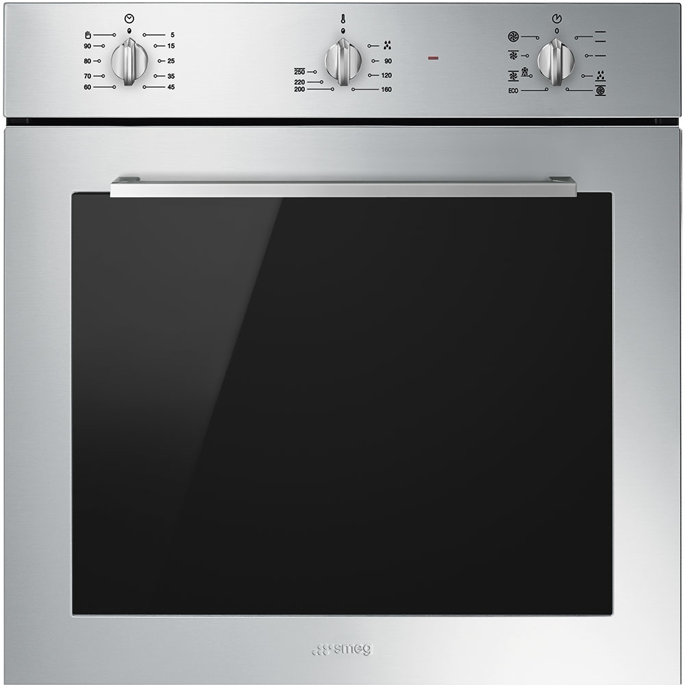 Smeg SF64M3TVX Cucina Built-In Electric Single Oven - 70L Capacity - Stainless Steel - Circulaire Cooking SF64M3TVX Cucina