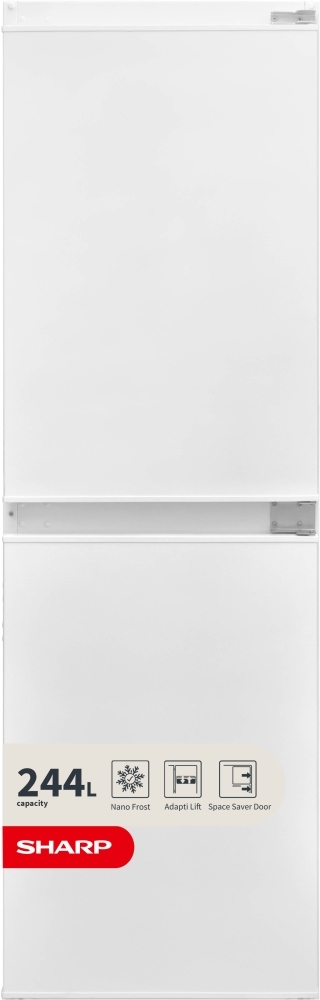 Sharp Sj-Be240m1xs-En Integrated 50/50 Nanofrost Combi Fridge Freezer 177X54cm, E Rated, White - Image 3
