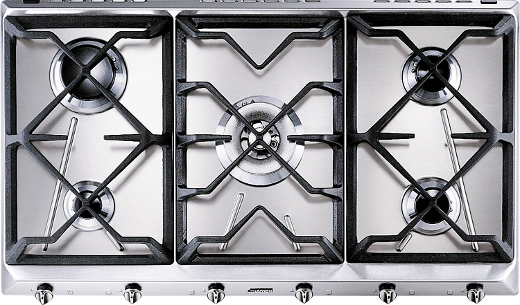 Smeg SRV596GH5 5 Burner Gas Hob Stainless Steel SRV596GH5 Cucina