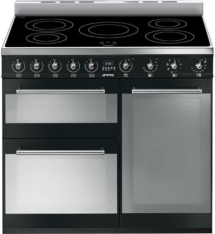 Buy Smeg Symphony SY93IBL 90cm Electric Range Cooker Black Marks