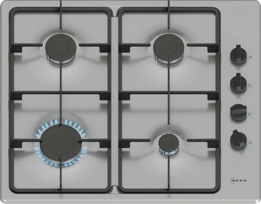 Neff 4 Burner Gas Hob - Stainless Steel - Cast Iron Pan Supports T26BKP6N0 N30